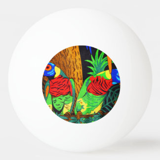 Pair of Colorful Parakeets Ping-Pong Ball