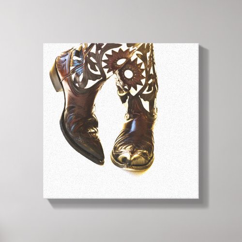 Pair of cowboy shoes 2 canvas print
