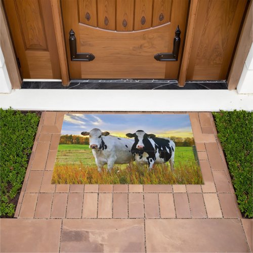 Pair of Cows in the Pasture Doormat