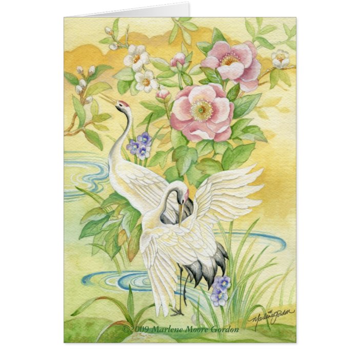 Pair of Cranes Thank You Notecard