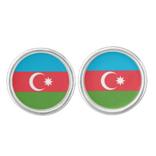 Pair of cufflinks with Flag of Azerbaijan