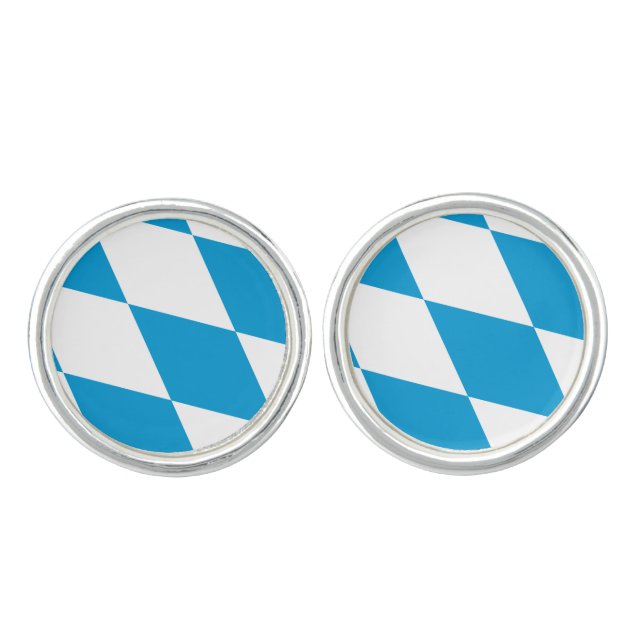 Pair of cufflinks with Flag of Bavaria (Front)