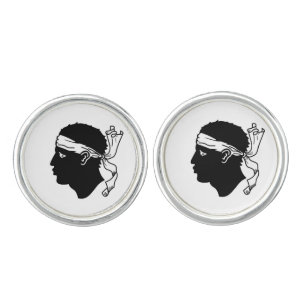Pair of cufflinks with Flag of Corsica