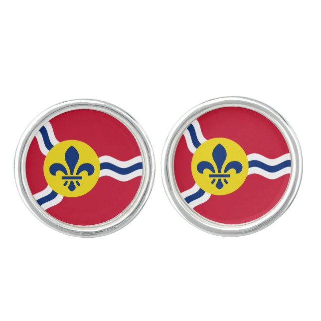 Pair of cufflinks with Flag of St. Louis (Front)