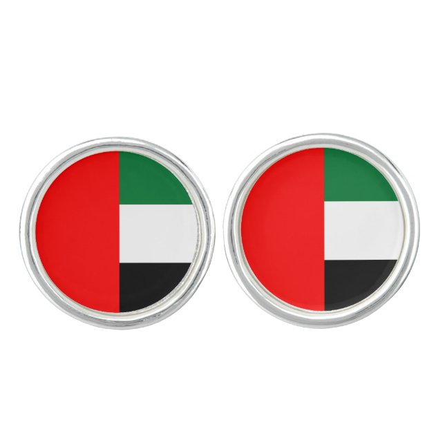 Pair of cufflinks with Flag of UAE (Front)