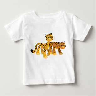Pair of Cute Cartoon Cheetahs Baby T-Shirts