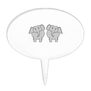 Pair of Cute Elephants. Cake Topper
