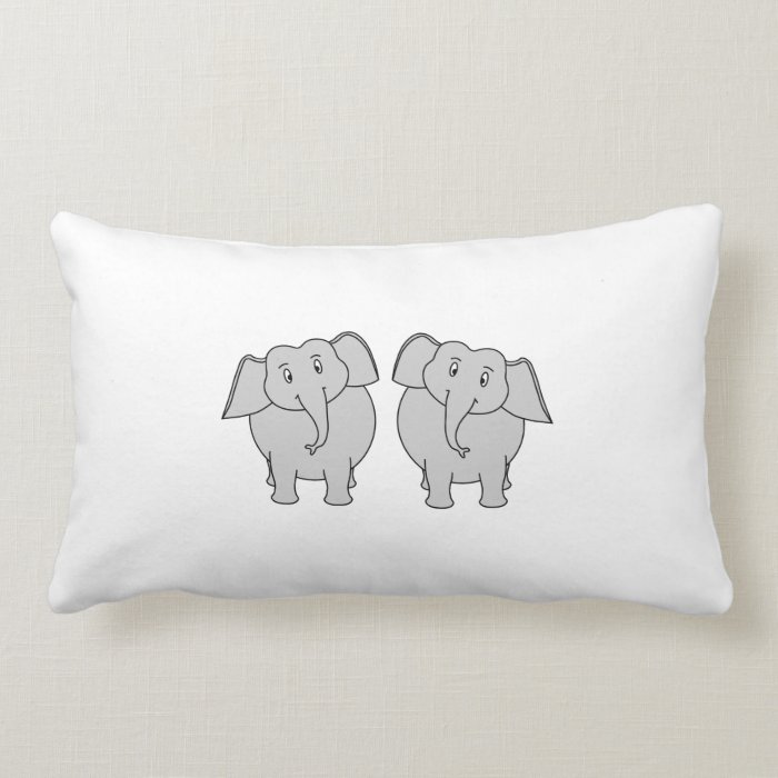 Pair of Cute Elephants. Couple. Throw Pillow