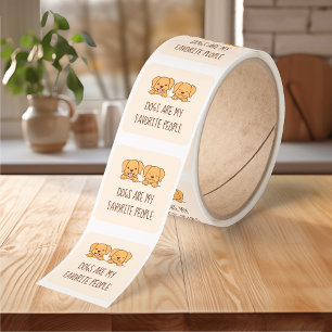 Pair of Cute Lab Retriever Dogs Quote Square Sticker