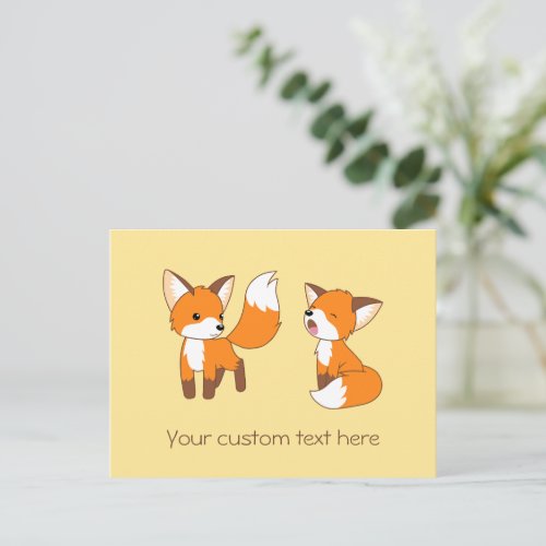 Pair of Cute Little Foxes Postcard