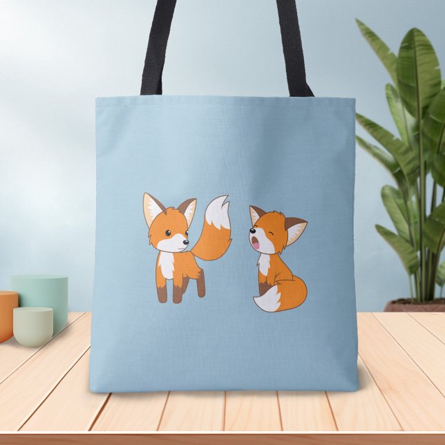 Pair of Cute Little Foxes Tote Bag (Creator Uploaded)
