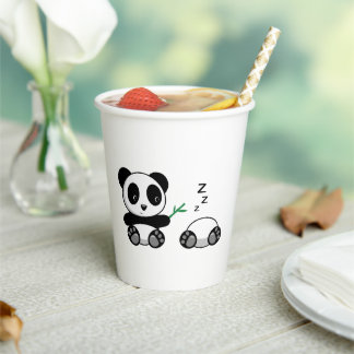 Pair of Cute Little Pandas Paper Cups