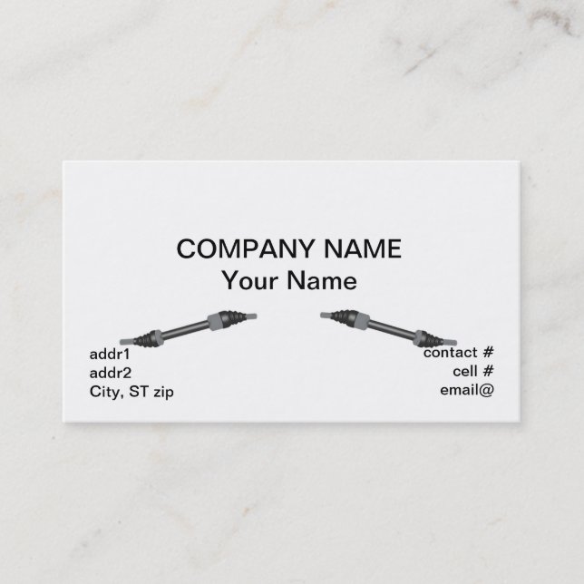pair of CV axles Business Card (Front)