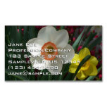 Pair of Daffodils Pink and Yellow Spring Flowers Business Card Magnet