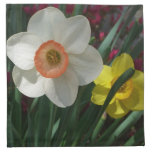 Pair of Daffodils Pink and Yellow Spring Flowers Cloth Napkin