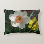 Pair of Daffodils Pink and Yellow Spring Flowers Decorative Pillow