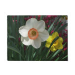 Pair of Daffodils Pink and Yellow Spring Flowers Doormat