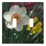 Pair of Daffodils Pink and Yellow Spring Flowers Light Switch Cover