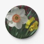 Pair of Daffodils Pink and Yellow Spring Flowers Paper Plates