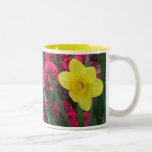 Pair of Daffodils Pink and Yellow Spring Flowers Two-Tone Coffee Mug