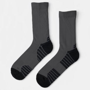 pair of dark gray/black crew-length socks