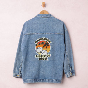 Pair Of Dice Funny Boardgame Design Art Denim Jacket