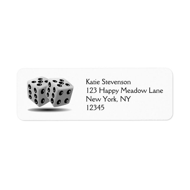 Pair of Dice Label (Front)