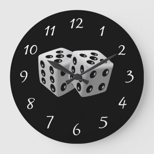 Pair of Dice Large Clock