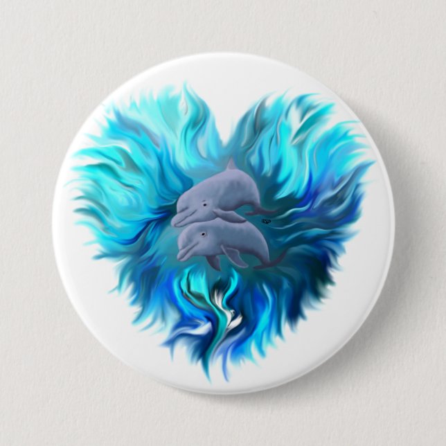 Pair of Dolphins Button (Front)