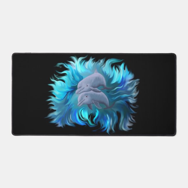 Pair of Dolphins Desk Mat (Front)