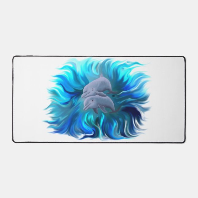 Pair of Dolphins Desk Mat (Front)