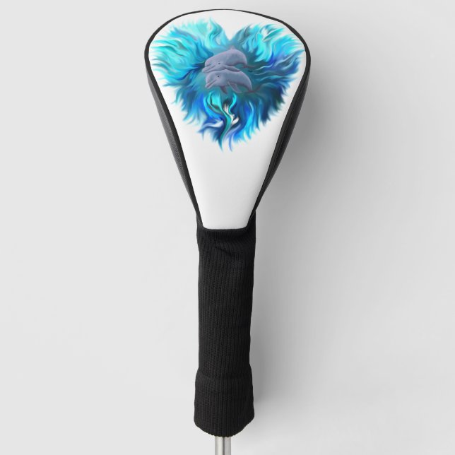Pair of Dolphins Golf Head Cover (Front)