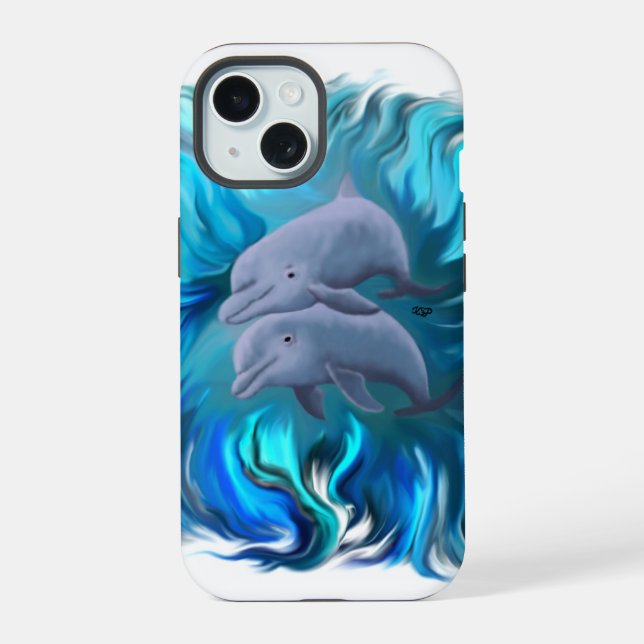 Pair of dolphins iphone case (Back)