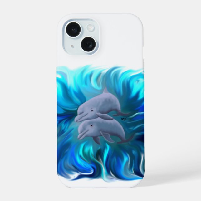 Pair of dolphins iphone case (Back)