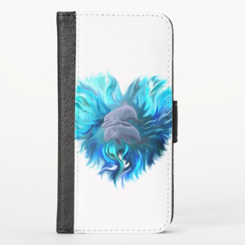 Pair of Dolphins iPhone XS Wallet Case