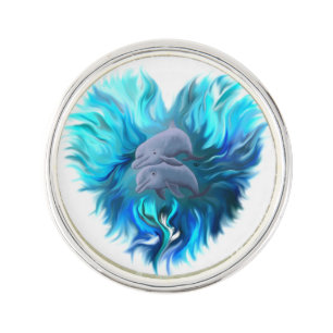 Pair of Dolphins Lapel Pin
