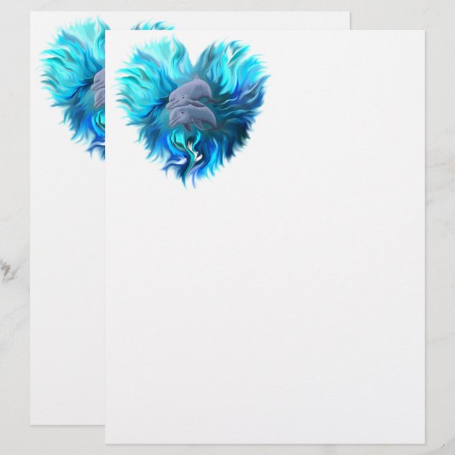 Pair of Dolphins Letterhead (Front/Back)