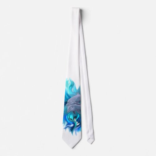 Pair of Dolphins Neck Tie