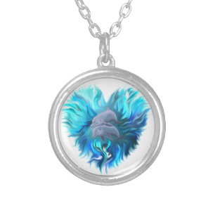 Pair of Dolphins Silver Plated Necklace