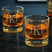 Pair of Engraved Churchill 8.5 oz. Whiskey Glasses (Front)