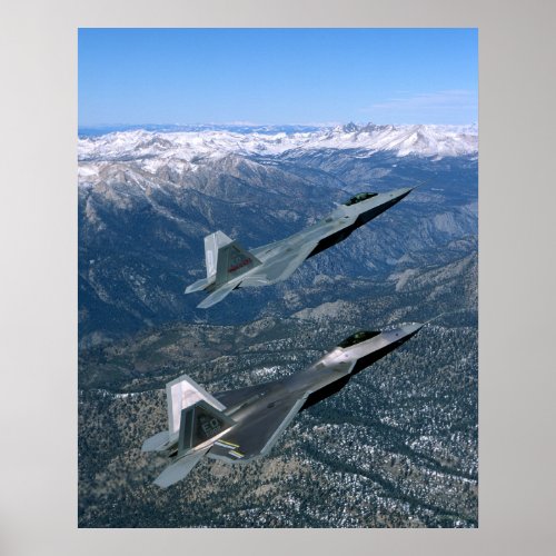 Pair of F22 Air Force Fighters Poster