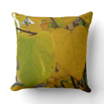 Pair of Fall Redbud Leaves Autumn Photography Throw Pillow