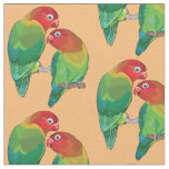 pair of fischer&quot;s lovebirds parrots fabric