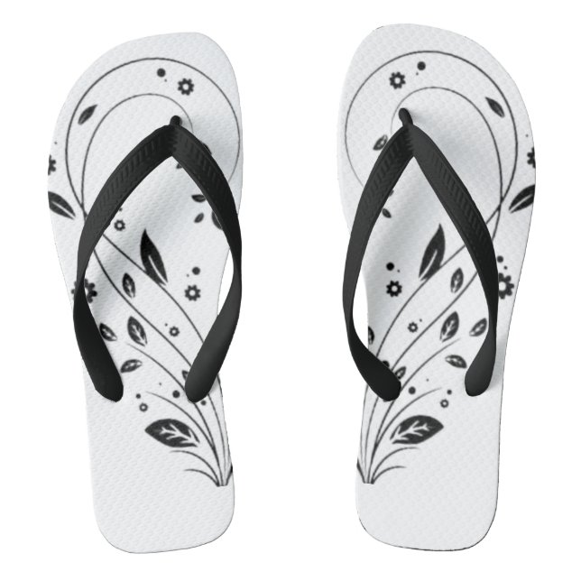 Pair of Flip Flops Elegant Floral Vine Flip-Flops  (Footbed)