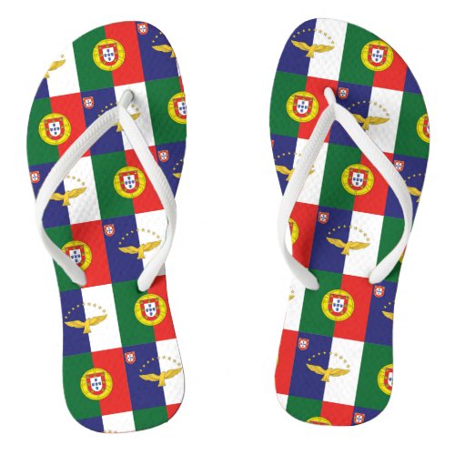 Pair of Flip Flops with Portugal and Azores flags