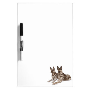 Pair of German Shepherd Dogs Dry Erase Board