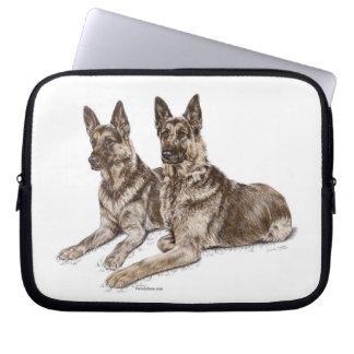 Pair of German Shepherd Dogs Laptop Sleeve