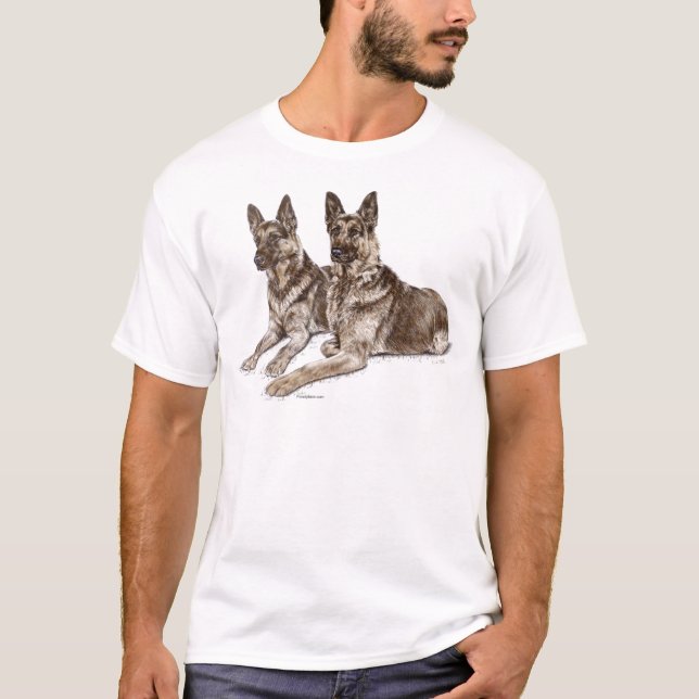 Pair of German Shepherd Dogs T-Shirt (Front)