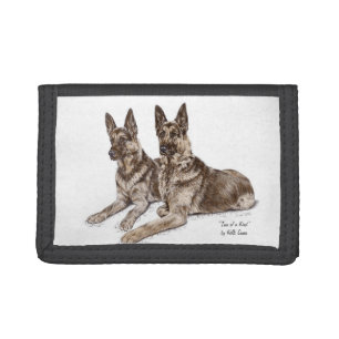Pair of German Shepherd Dogs Tri-fold Wallet
