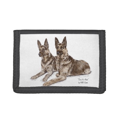 Pair of German Shepherd Dogs Trifold Wallet